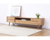 Berlin Solid Oak Entertainment Unit 1.8m and 2.1m  (NEW ARRIVAL)