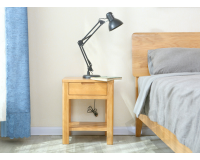 Navia Natural Solid Oak Lamp Table or Bedside Table 