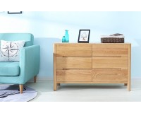 Navia Natural Solid Oak 3+3 Drawers Lowboy (new arrival)