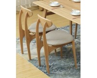 Berlin Solid Oak Butterfly Dining Chair with fabric seat