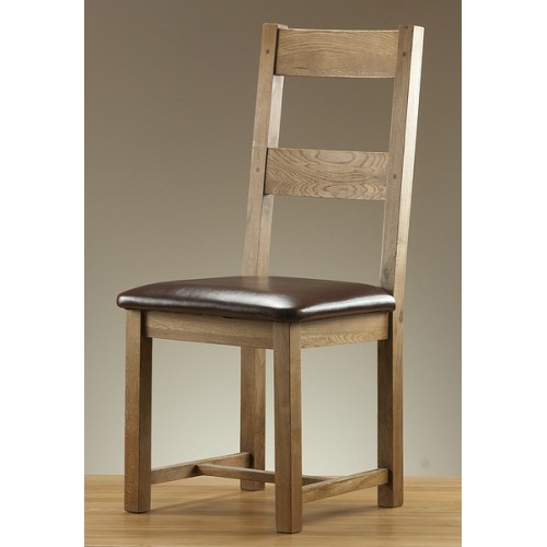 Solid Oak Leather Dining Chair