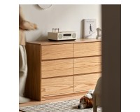 Haven Solid Oak 3+3 Drawer Lowboy Dresser
