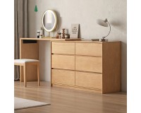 Haven Solid Oak 3+3 Drawer Lowboy Dresser