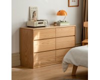 Haven Solid Oak 3+3 Drawer Lowboy Dresser