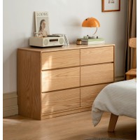 Haven Solid Oak 3+3 Drawer Lowboy Dresser
