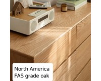 Haven Solid Oak 3+3 Drawer Lowboy Dresser